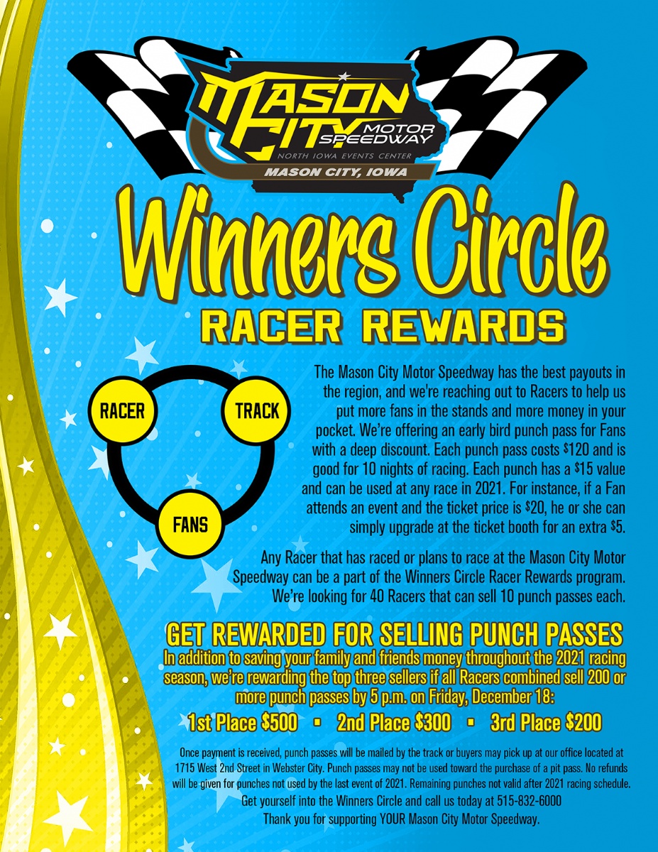 Mason City Motor Speedway Mason City Motor Speedway announces Winners