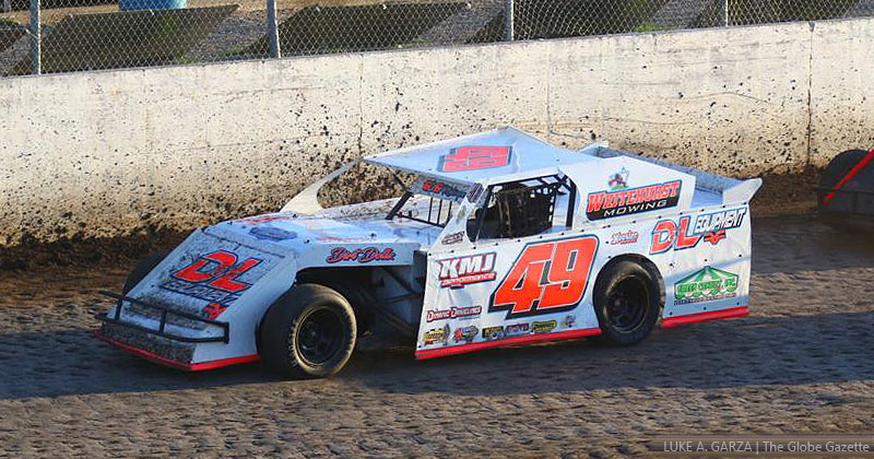 Nate Whitehurst won the Out-Pace USRA B-Mod feature on Sunday, July 8, 2018, at the Mason City Motor Speedway in Mason City, Iowa.