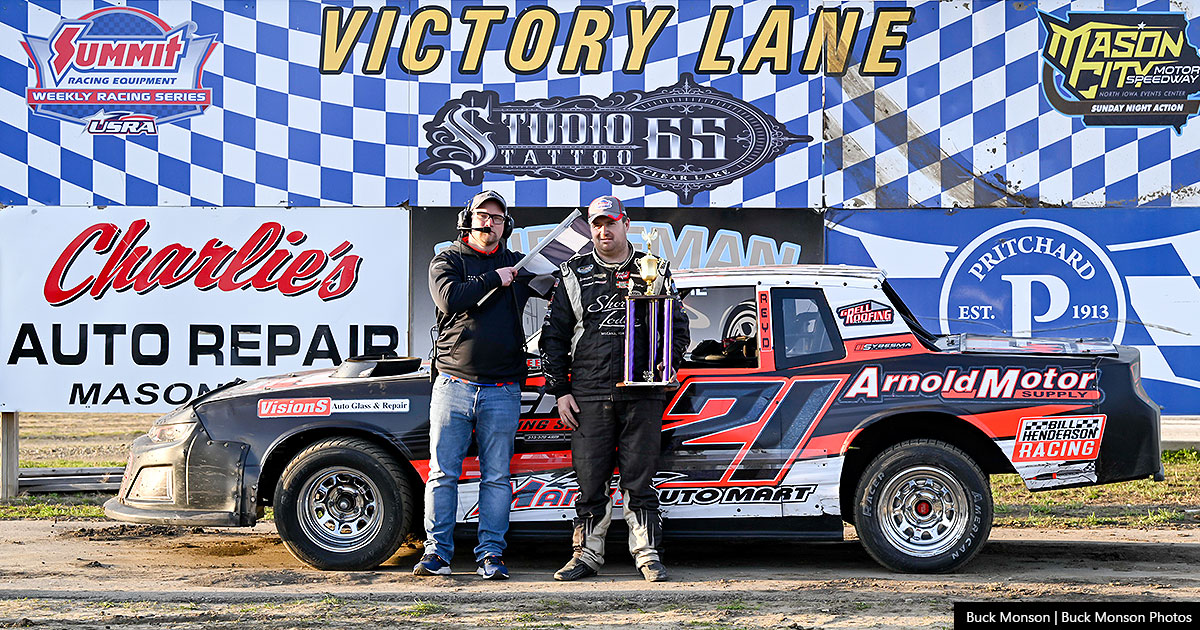 Myles Michehl won the Christie Door Company USRA Stock Car main event.