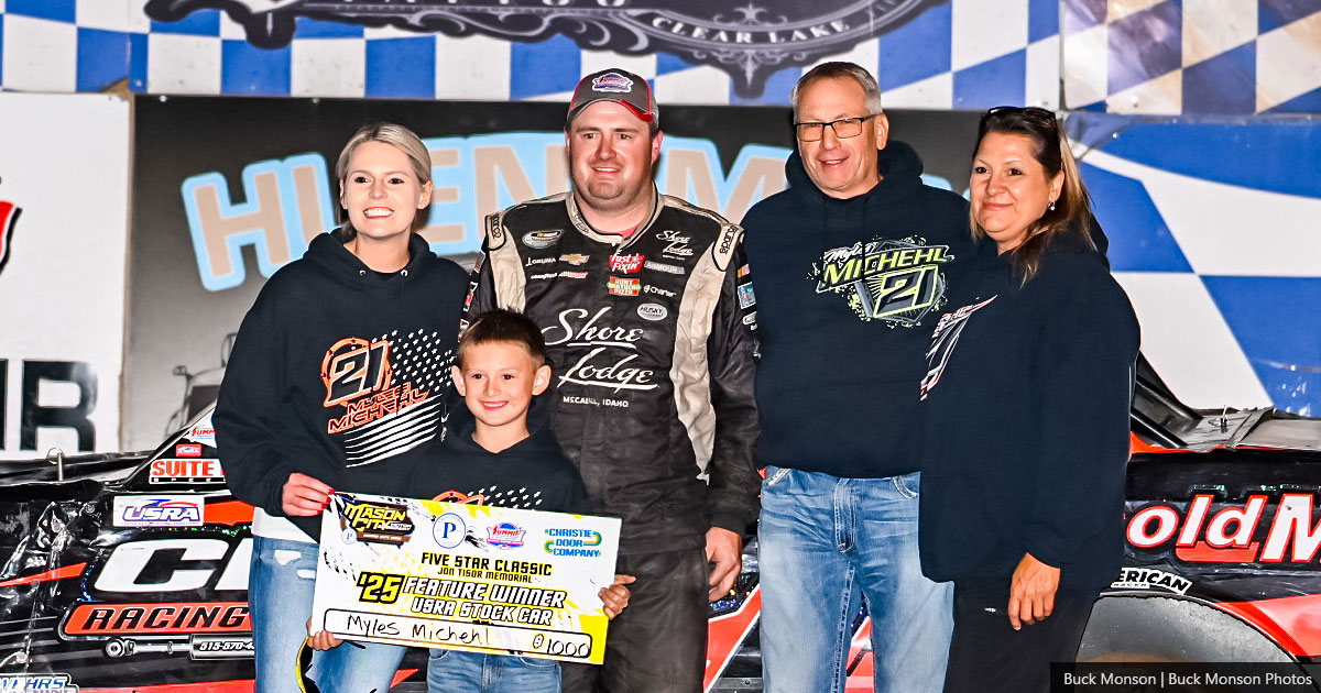 Myles Michehl won the USRA Stock Car main event.